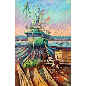 Abdul Wahab, 14 x 22 Inch, Acrylic On Canvas, Seascape Painting, AC-AWB-035